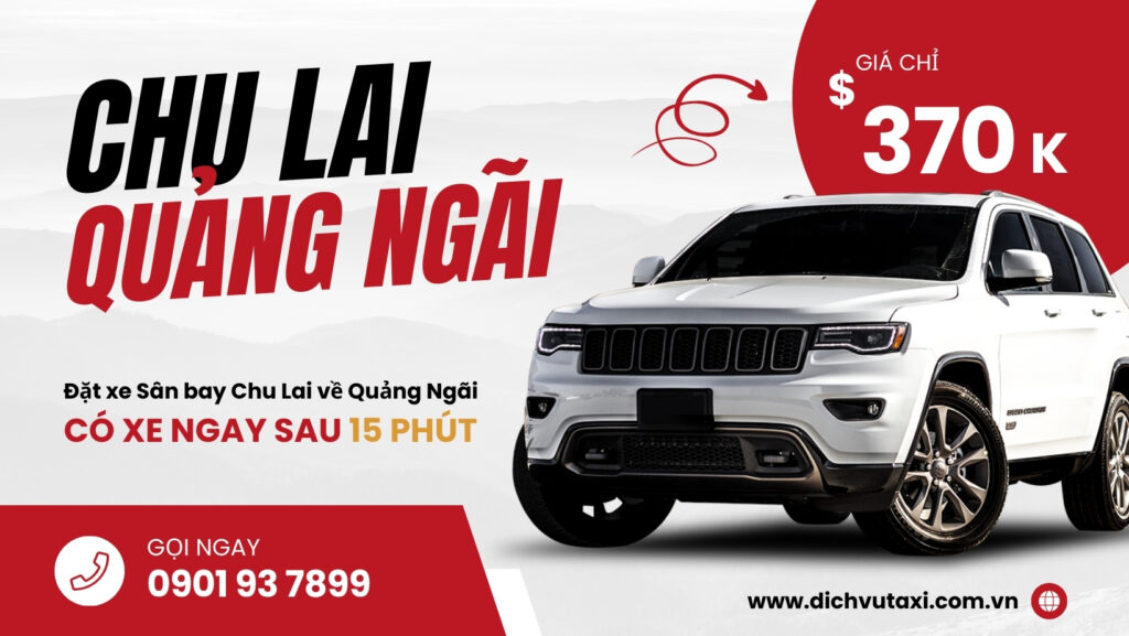 Gia taxi San bay Chu Lai ve Quang Ngai